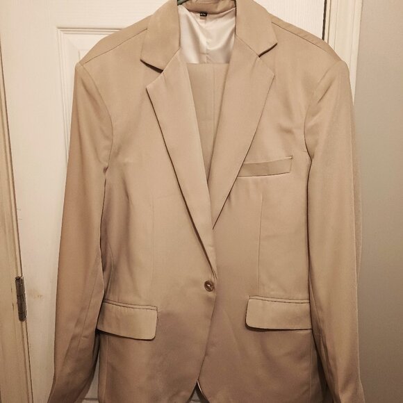 Tan One Button Men 2 Piece Suit - Picture 3 of 14